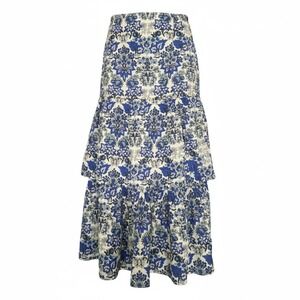 Anna Cate Amelia Ruffle Floral Maxi Skirt L Feminine Fairy Wedding Guest